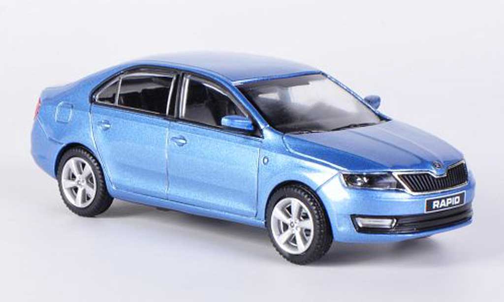 Skoda Rapid 1/43 Abrex blauw 2012 modelauto