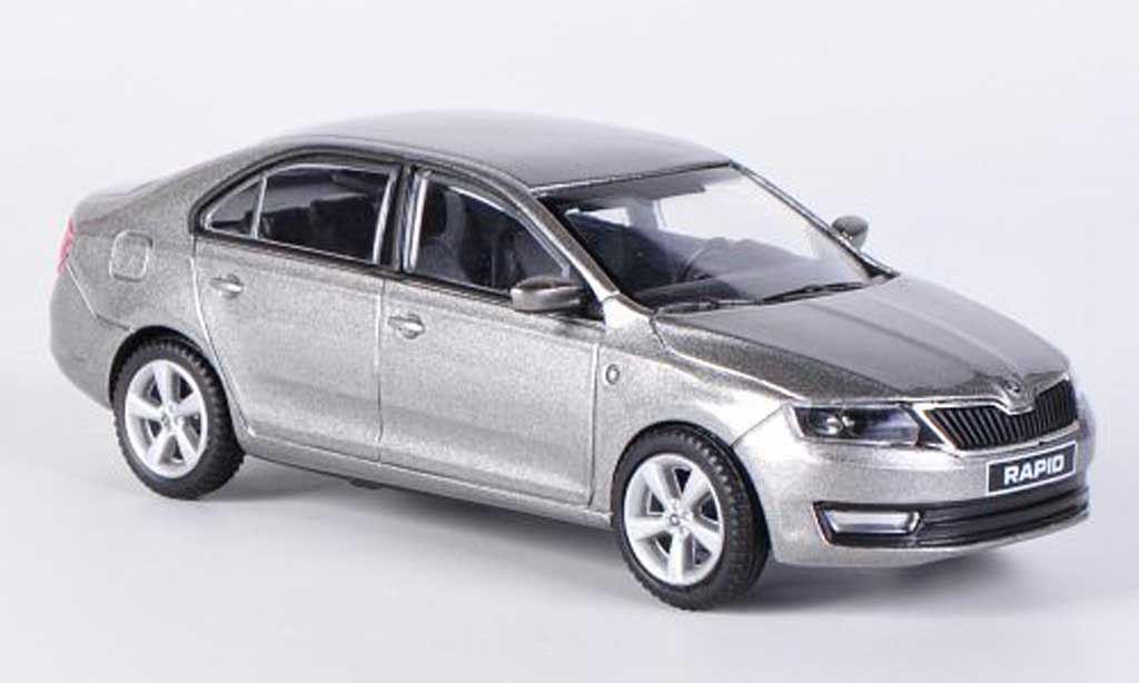 Skoda Rapid 1/43 Abrex grijs 2012 modelauto