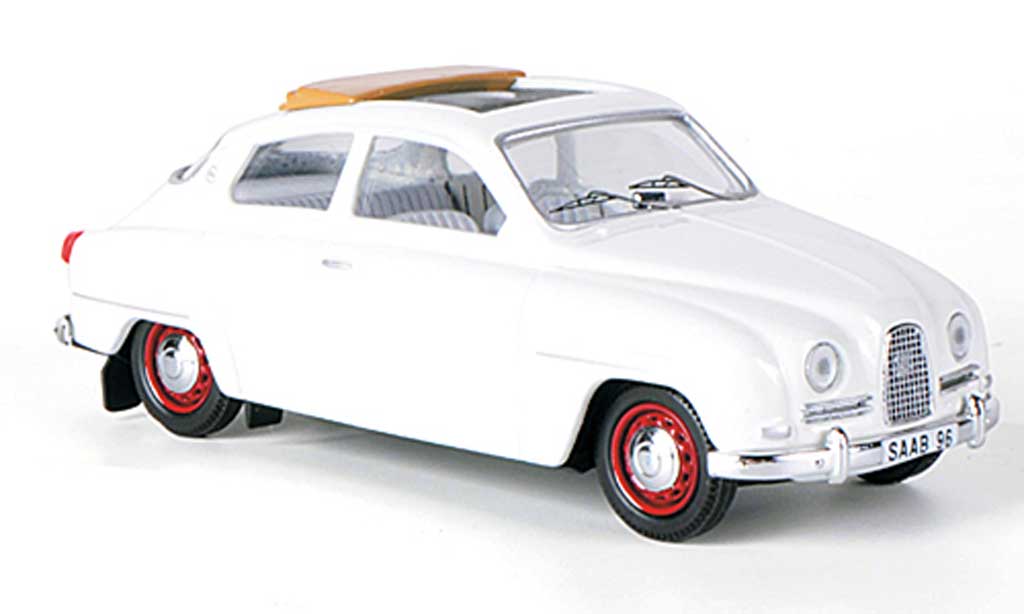 Saab 96 1/43 Skandinavisk wit geoffnetes Faltdach 10 modelauto