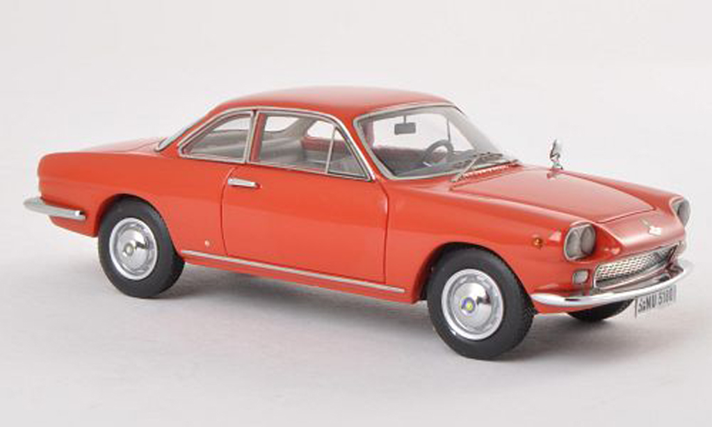 NSU 1500 TS 1/43 Neo TS Neckar Siata rood 1963 modelauto