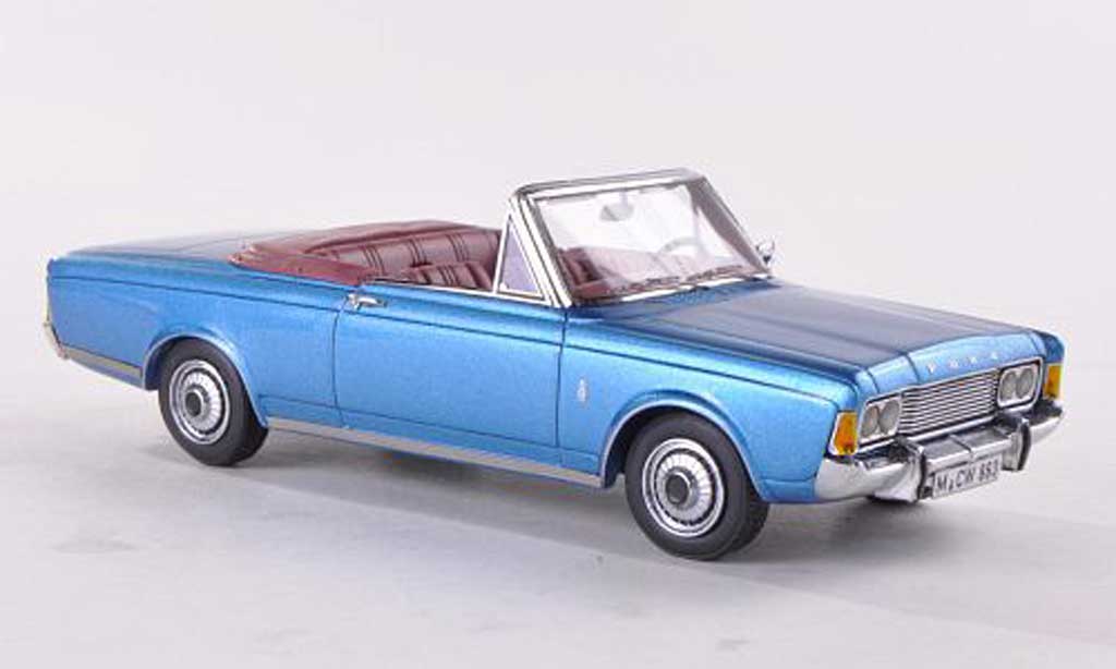 Ford Taunus 1970 1/43 Neo 1970 (P7b) 26M Cabriolet Deutsch blauw limitierte Auflage 300 Stuck modelauto