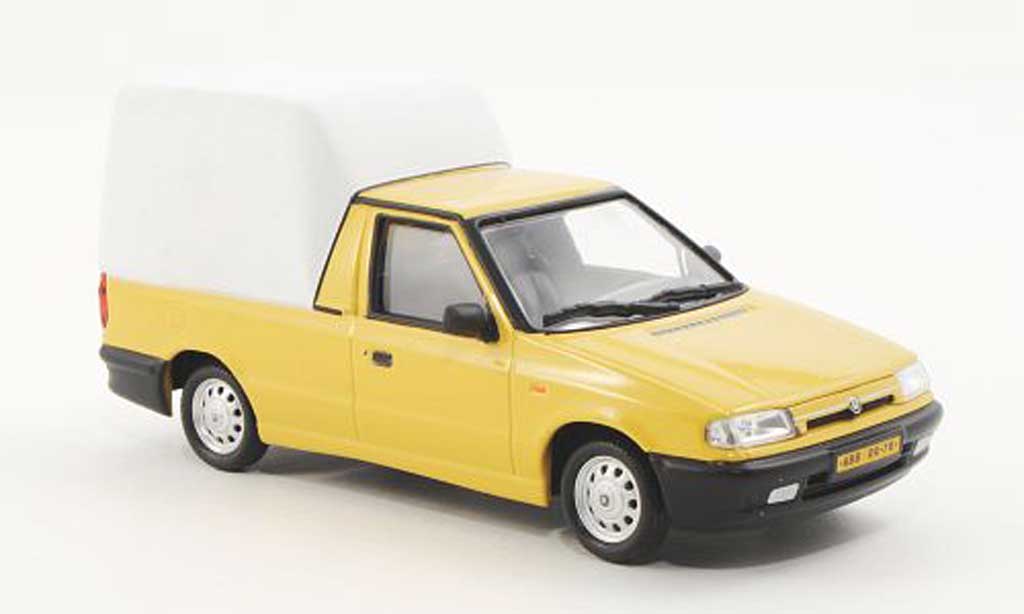 Skoda Felicia 1/43 Abrex Pick-Up geel/wit 1996 modelauto