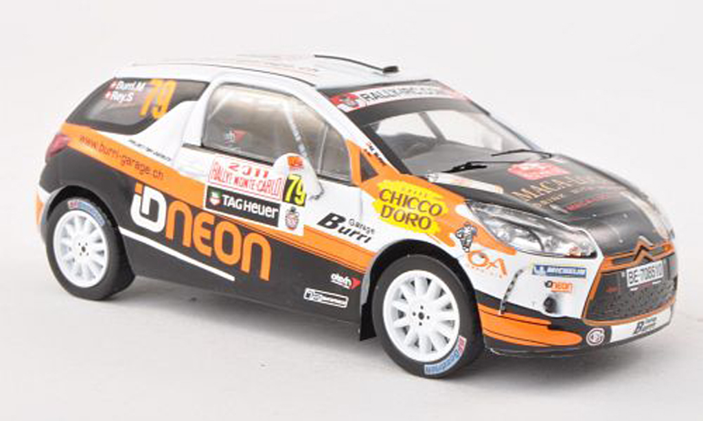 DS Automobiles DS3 R3 1/43 IXO R3 No.79 Burri garage Rally Monte Carlo 2011 M.Burri/S.Rey modelauto