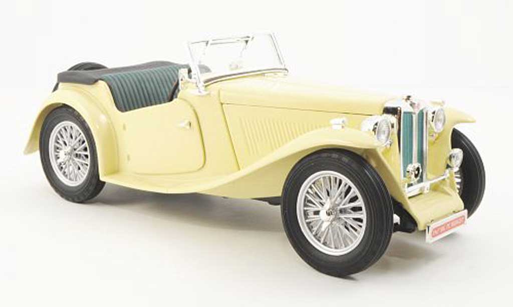 MG TC 1/18 Yat Ming Midget beige RHD 1947 modelauto