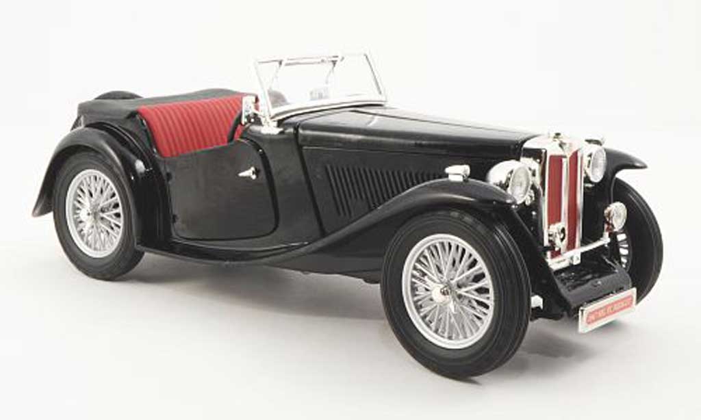 MG TC 1/18 Yat Ming Midget zwart RHD 1947 modelauto