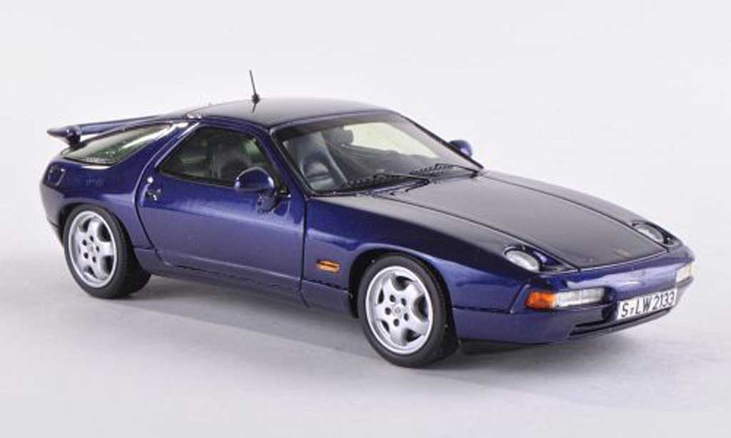 Porsche 928 1992 1/43 Spark 1992 GTS zwart-blauw modelauto