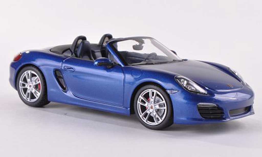 Porsche Boxster 1/43 Minichamps S (981) blauw 2012 modelauto