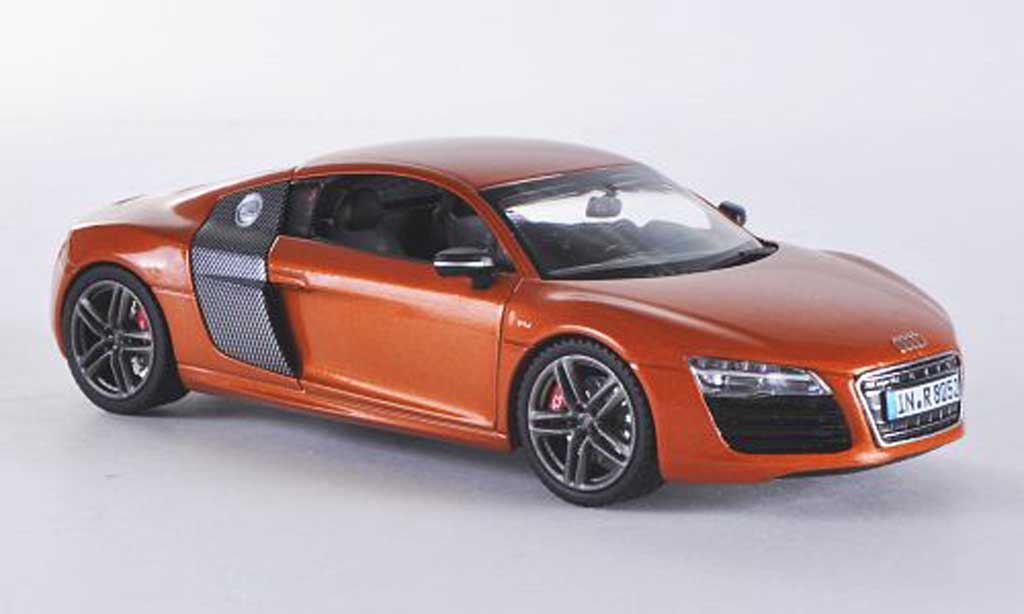 Audi R8 1/43 Schuco oranje/carbon 2012 modelauto