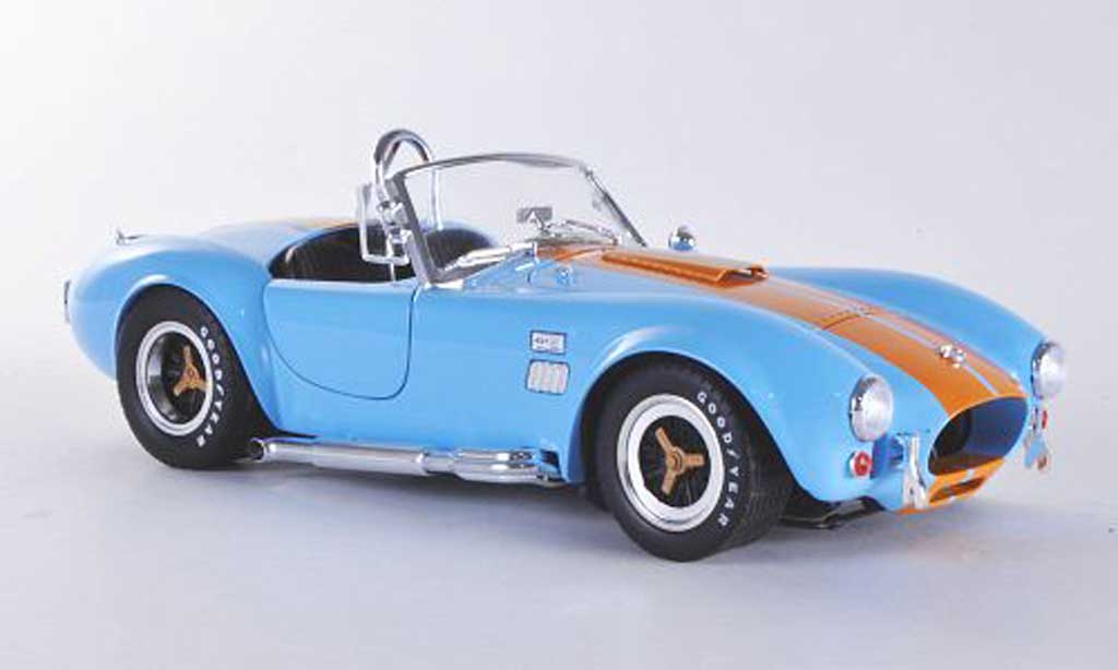 Shelby Ac Cobra 1/18 Shelby Collectibles 427 S/Cblauw mit oranjenen Streifen 1966 modelauto