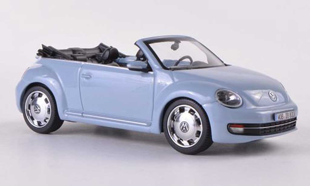 Volkswagen Beetle Cabriolet 1/43 Schuco Cabriolet blauw grijs 2012 modelauto