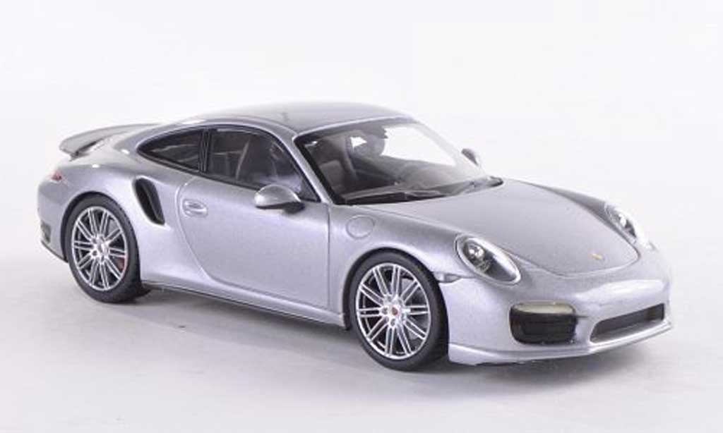 Porsche 991 Turbo 1/43 Minichamps Turbo grijs 2013 modelauto