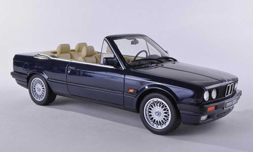 Bmw 325 E30 1/18 Ottomobile E30 i (E30) cabriolet zwart-blauw modelauto