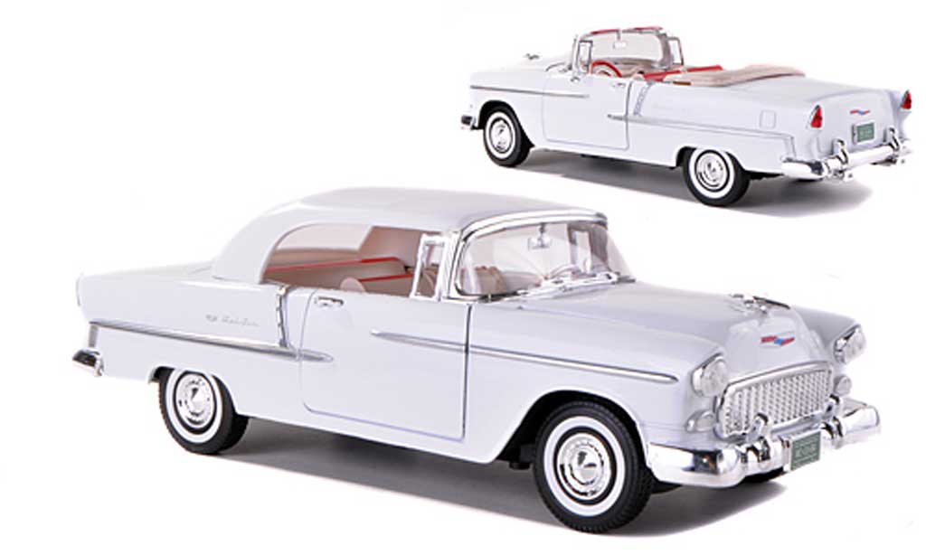 Chevrolet Bel Air 1955 1/18 Motormax 1955 Cabriolet wit modelauto