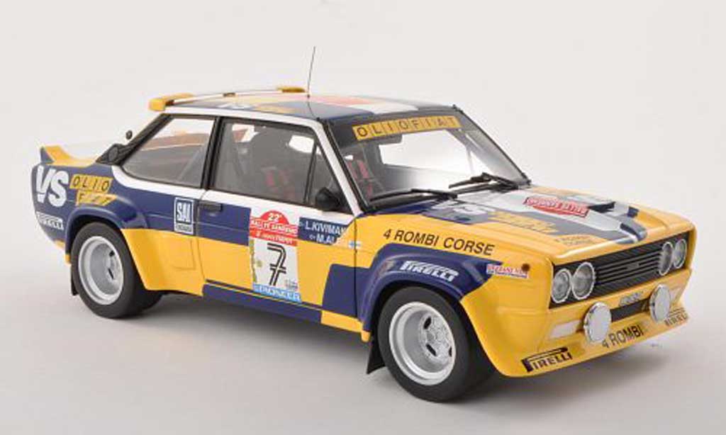 Fiat 131 Abarth 1/18 Kyosho Abarth No.7 4 Rombi Corse - VS Olio Rally Sanremo 1980 M.Alen/I.Kivimaki modelauto