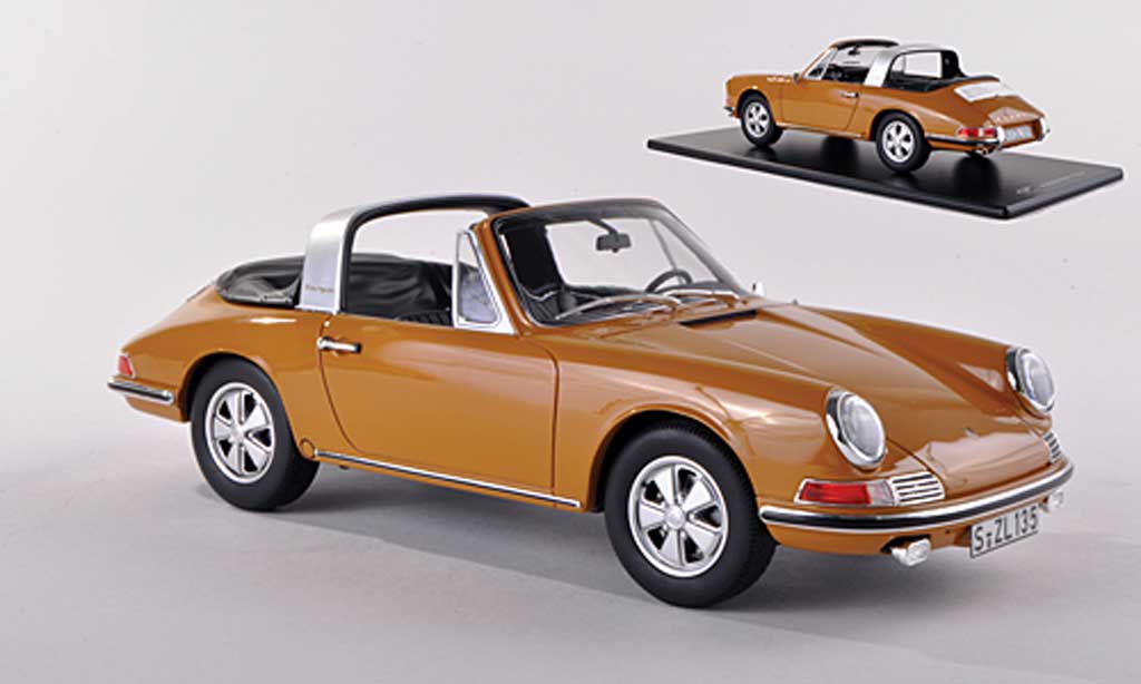 Porsche 901 1967 1/43 GT Spirit 1967 S Targa zwart-geel modelauto