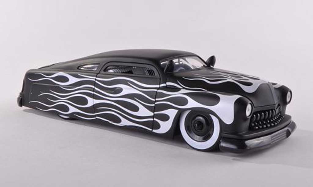 Lincoln Mercury 1/18 Jada Toys lumineuses-zwart avec witem deco de flame 1951 modelauto