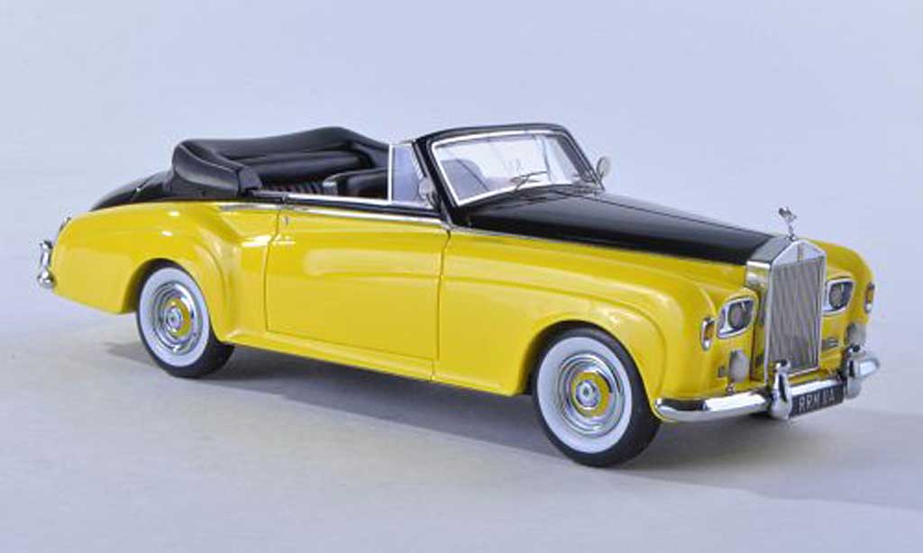 Rolls Royce Silver Cloud 1/43 Matrix III DHC Mulliner geel/zwart RHD modelauto