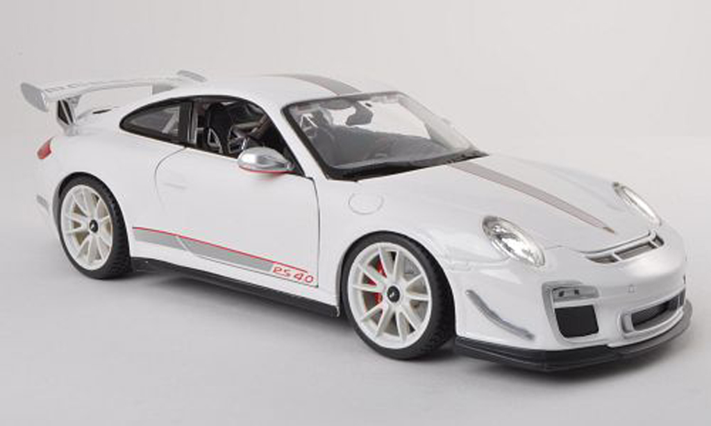 Porsche 997 GT3 RS 1/18 Burago GT3 RS 2011 4.0 wit/grijs modelauto