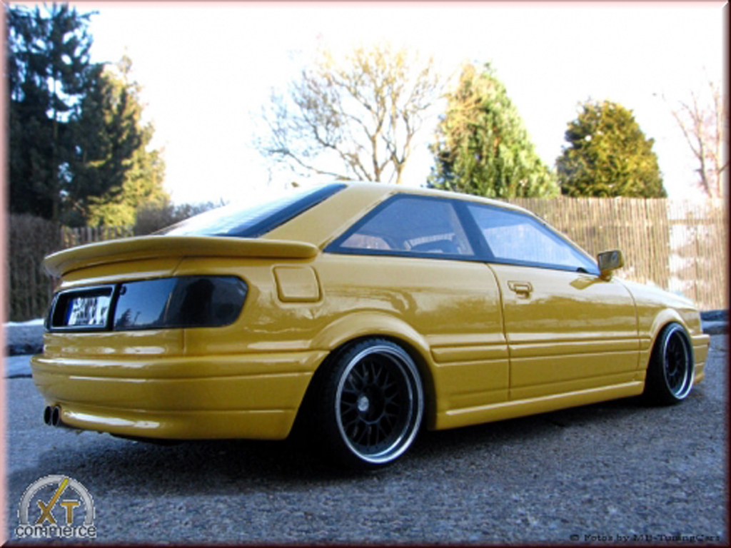 Audi S2 1/18 Ottomobile geel jantes BBS 17 pouces bord large modelauto
