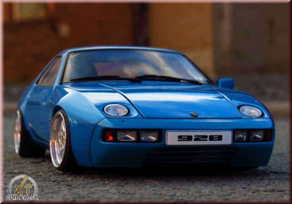 Porsche 928 Base blauw jantes porsche cup logo 1/18 Autoart