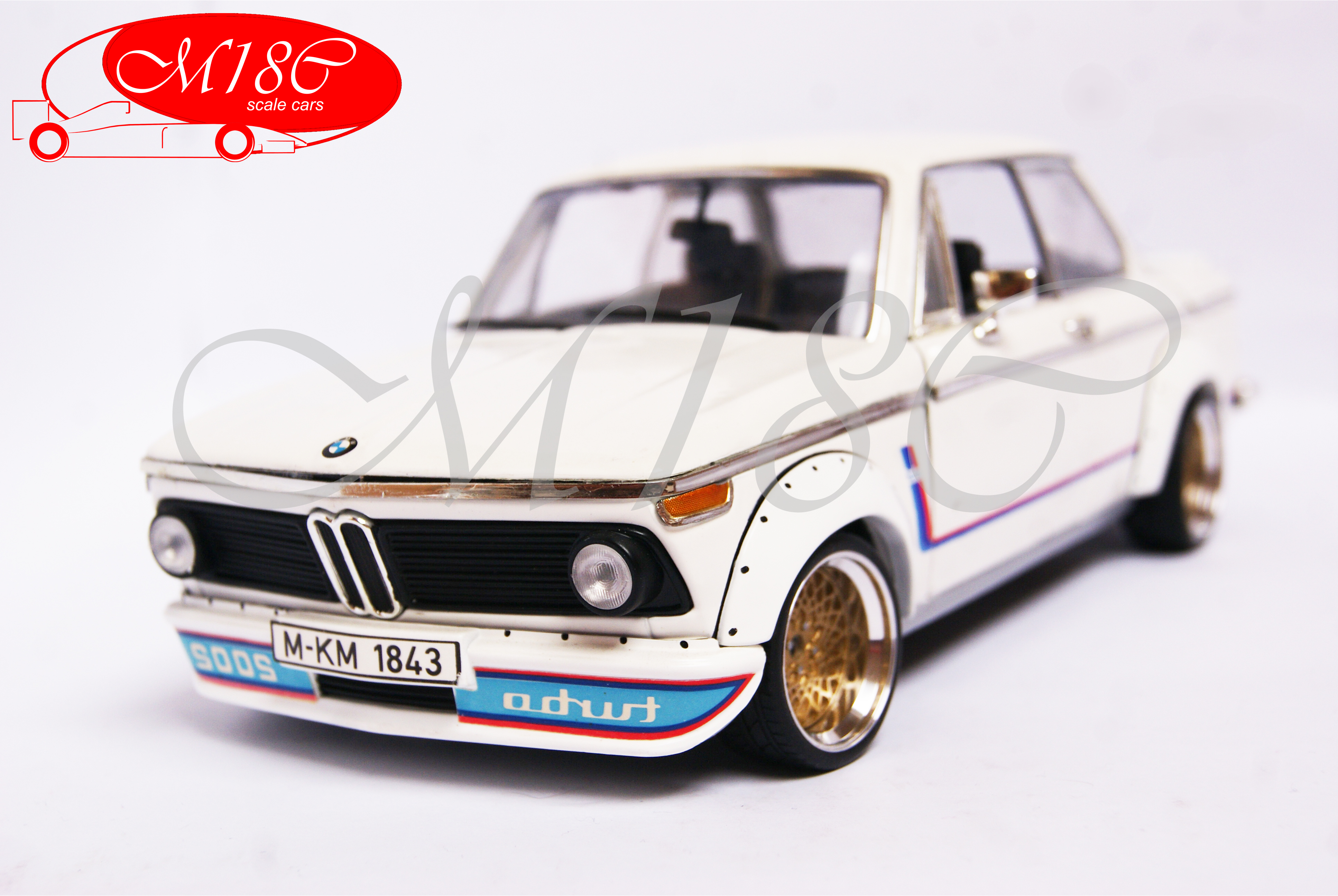 Bmw 2002 Turbo wit jantes bbs nid d'abeille 1/18 Anson