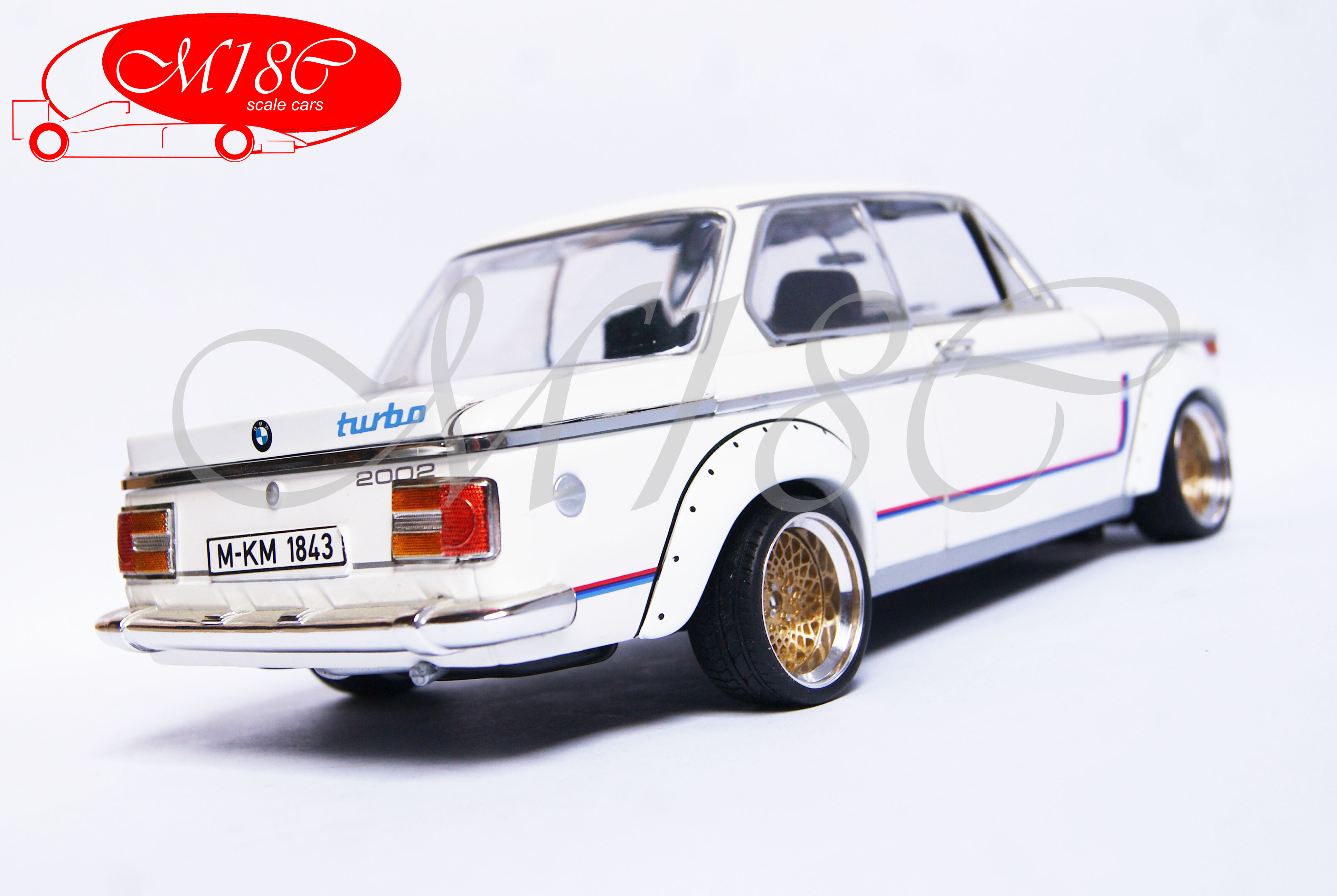Bmw 2002 Turbo wit jantes bbs nid d'abeille 1/18 Anson