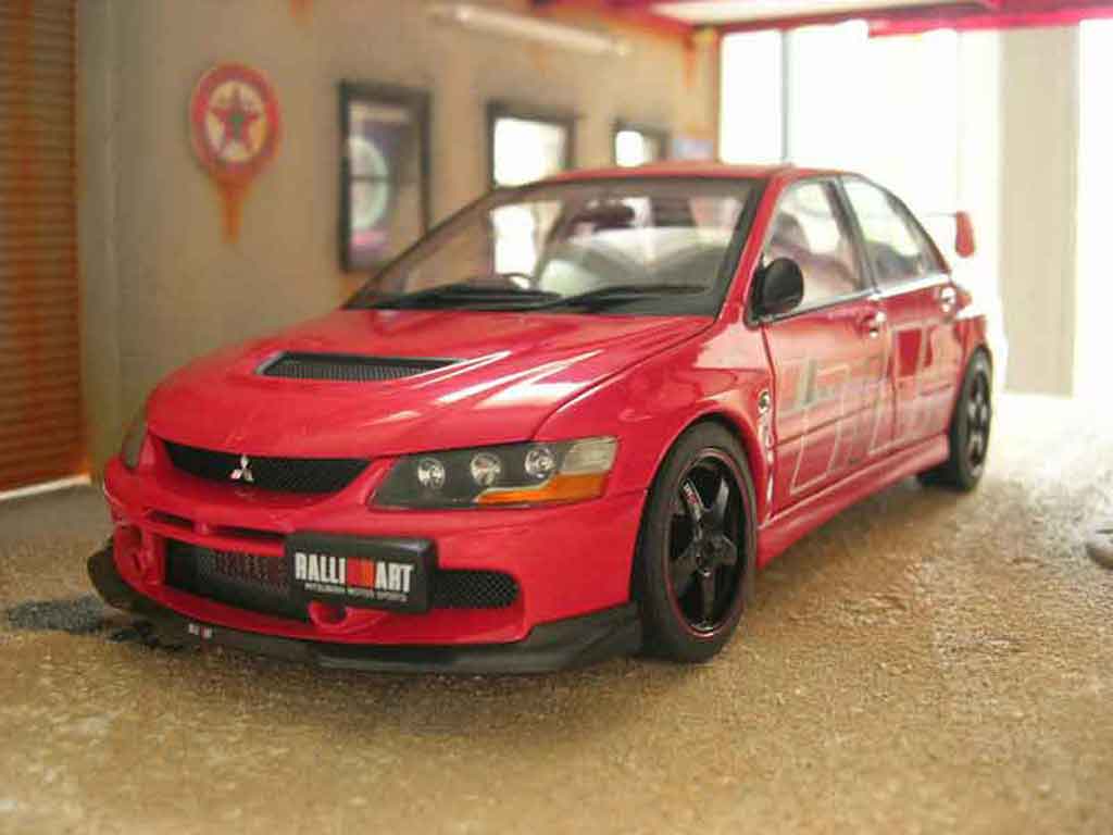 Mitsubishi Lancer Evolution IX rallye art rood 1/18 Autoart