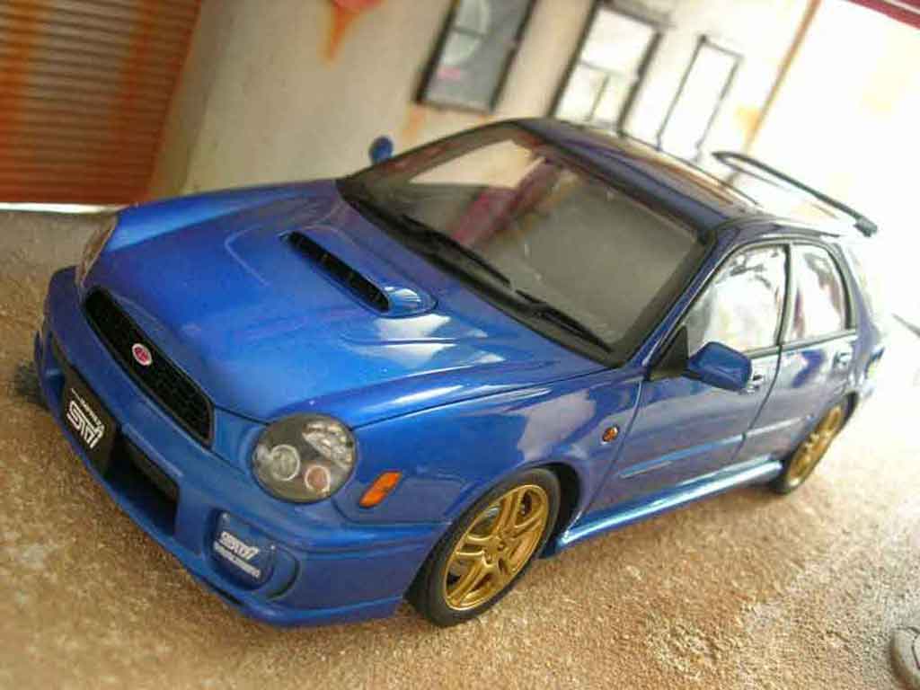 Subaru Impreza STI blauw 1/18 Autoart
