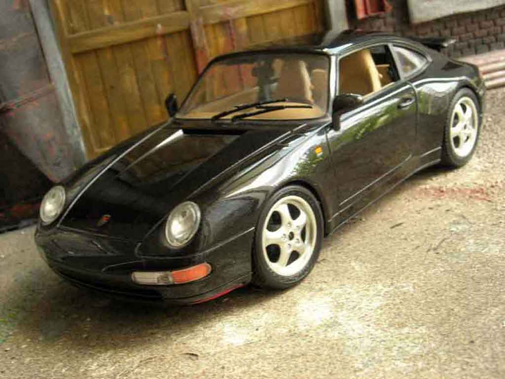 Porsche 993 Carrera 1/18 Burago Carrera 2 zwart modelauto