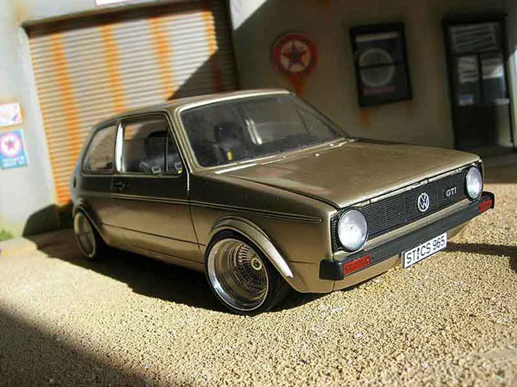 Volkswagen Golf 1 GTI 1/18 Solido 1 GTI german look swap moteur audi tt jantes bords larges modelauto