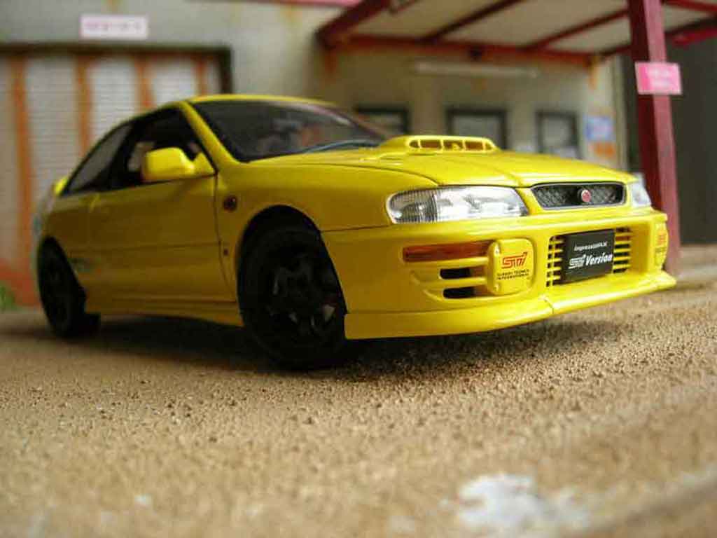 Subaru Impreza Type R gt turbo sti geel 1/18 Autoart