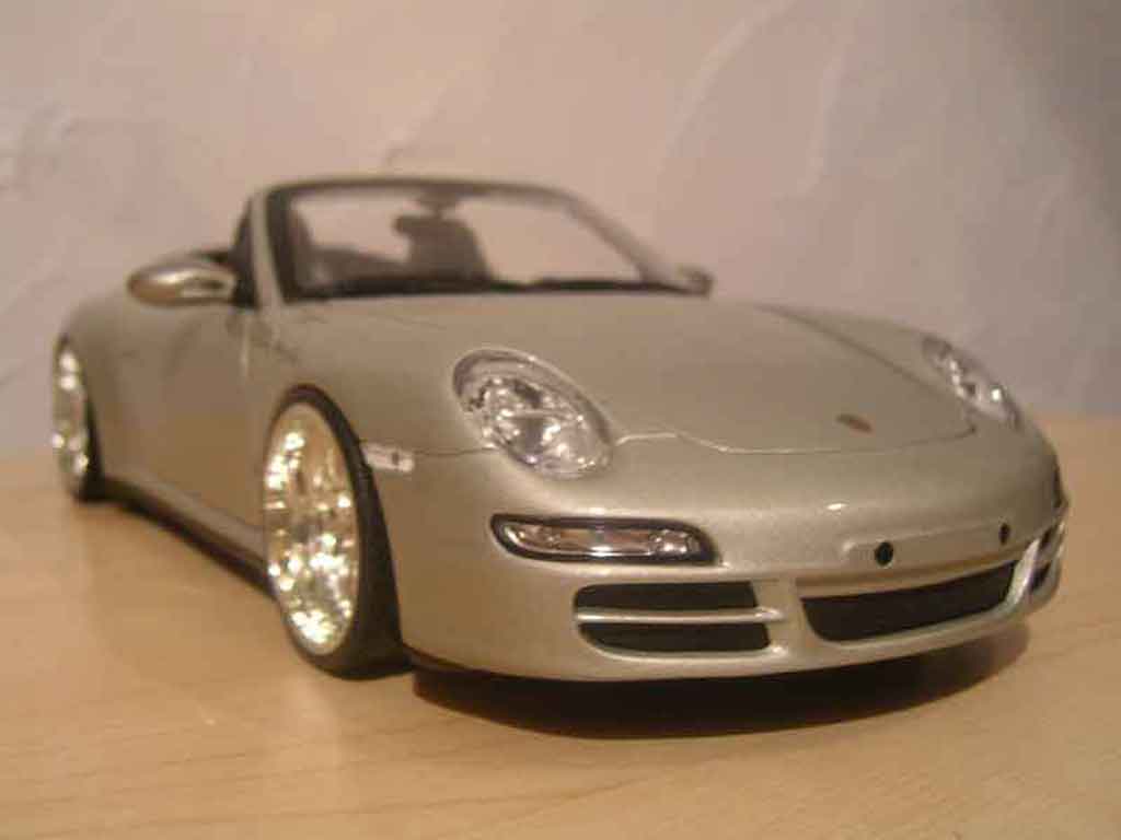 Porsche 997 Cabriolet 1/18 Norev Cabriolet S grijs jantes bbs modelauto