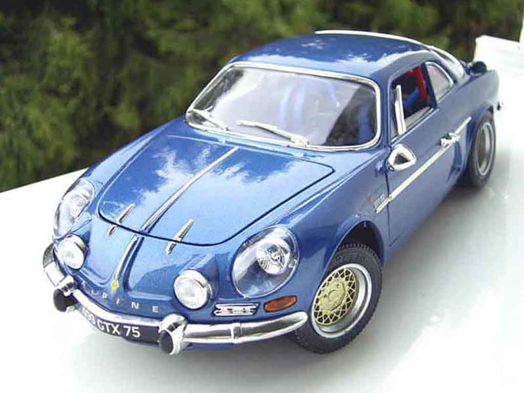 Alpine A110 1/18 Burago blauw jantes bbs modelauto