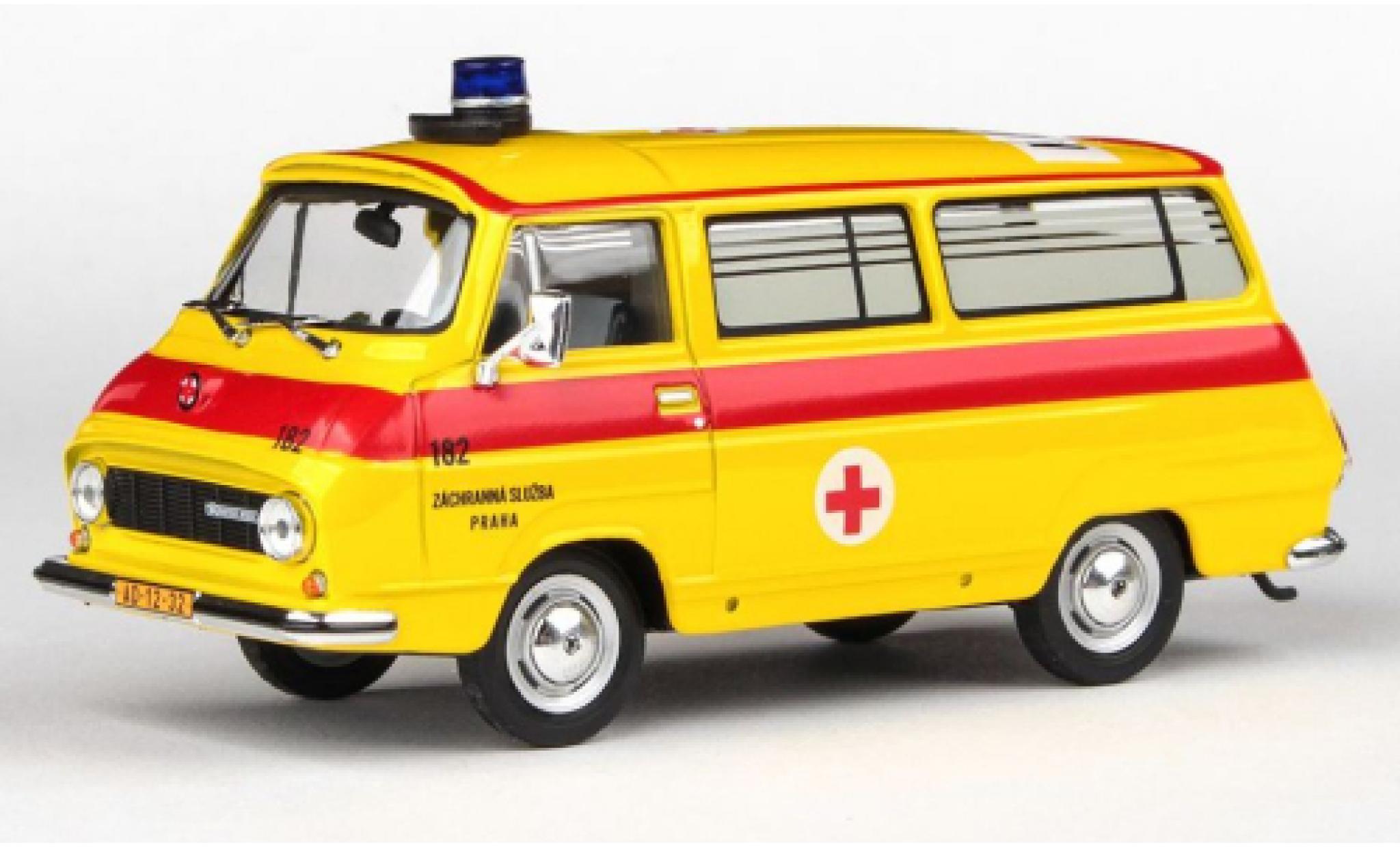 Skoda 1203 1/43 Abrex Mikrobus Sanitka Zachranna Sluzba Praha (CZ) 1974 modelauto