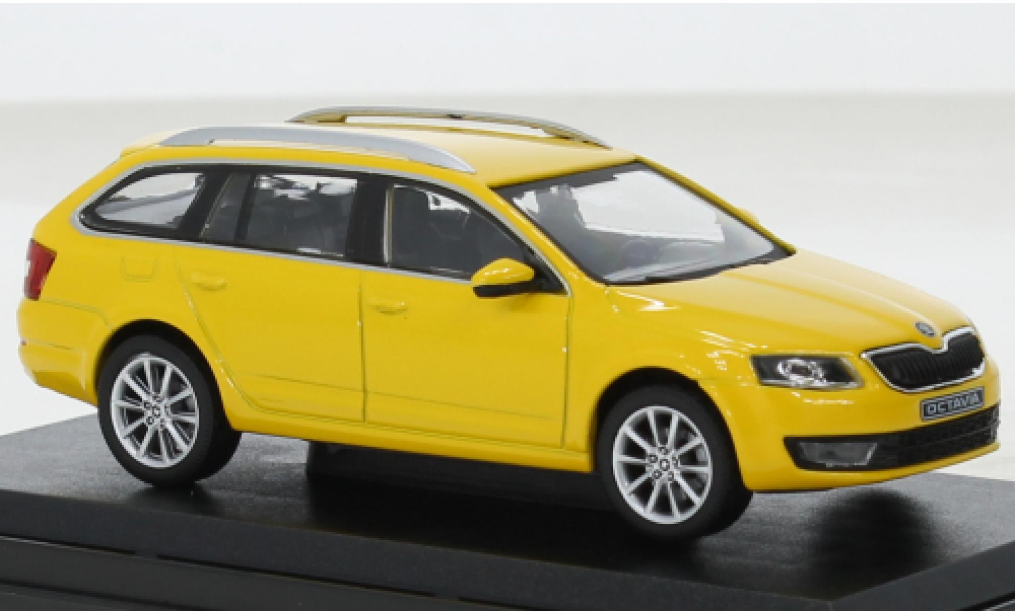 Skoda Octavia 1/43 Abrex III combi geel 2013 modelauto