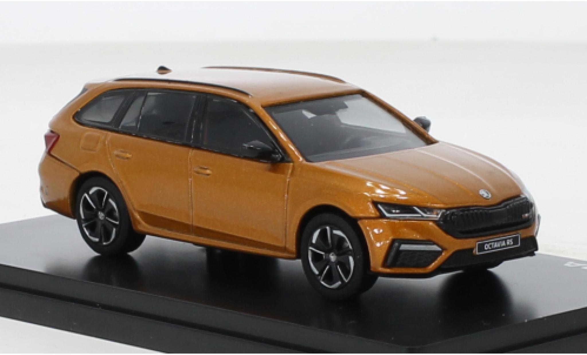 Skoda Octavia 1/43 Abrex IV Combi RS metallic oranje 2020 modelauto