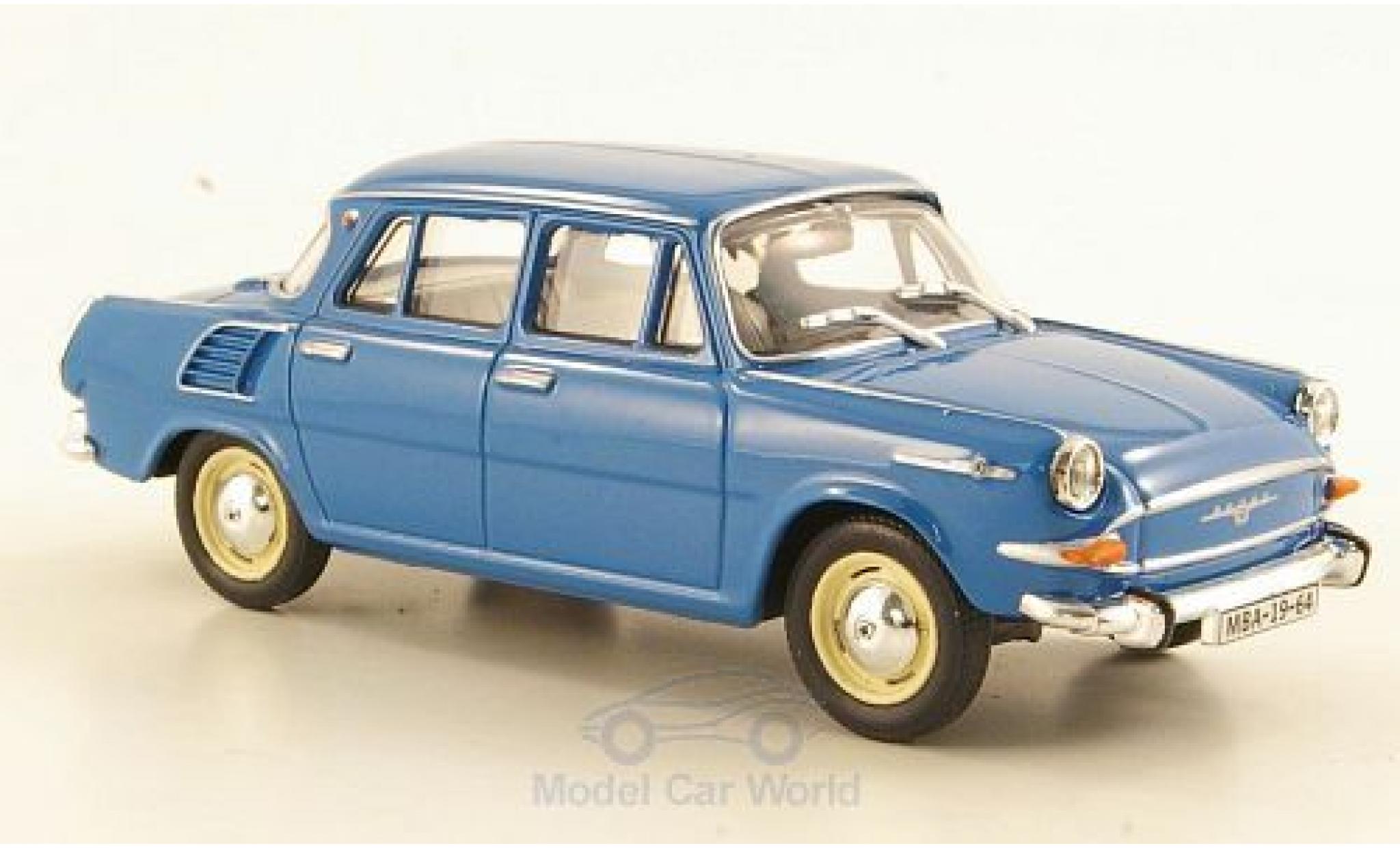 Skoda 1000 1/43 Abrex MB blauw 1964 modelauto
