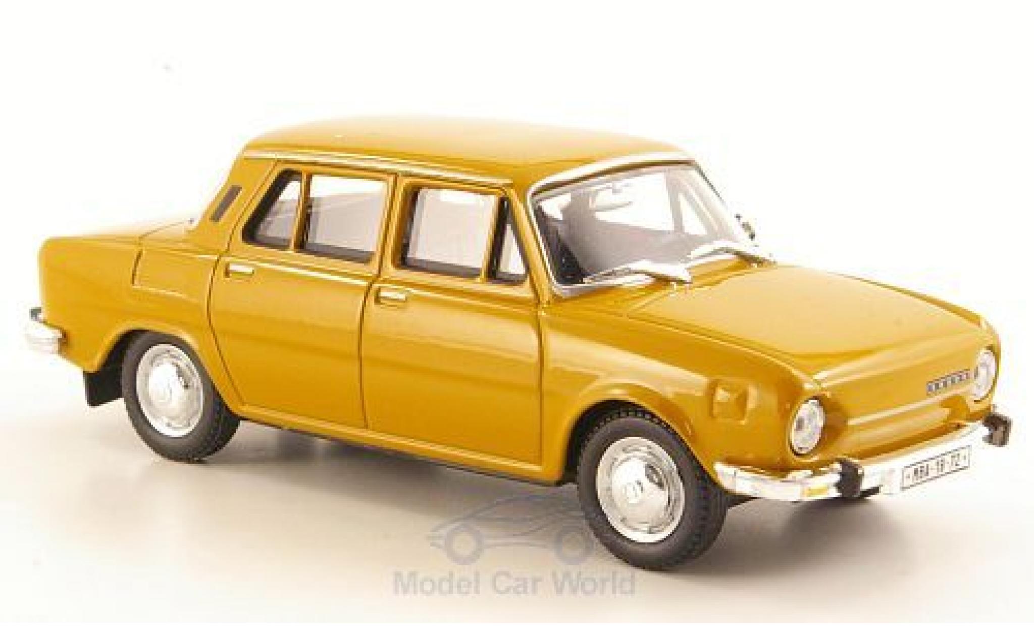 Skoda 110 1/43 Abrex L geel 1973 modelauto