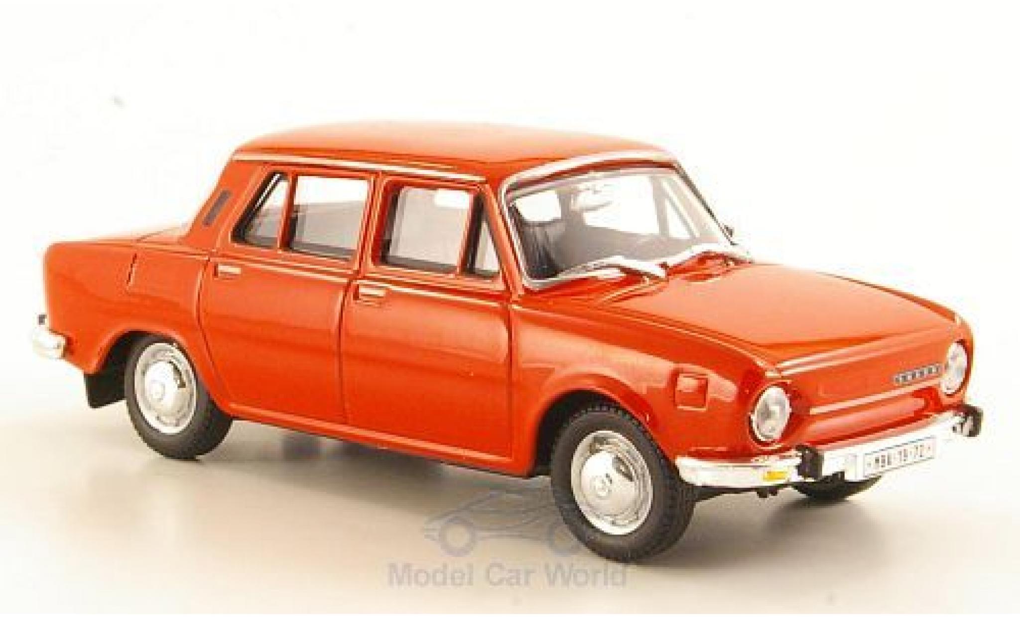 Skoda 110 1/43 Abrex L rood 1973 modelauto