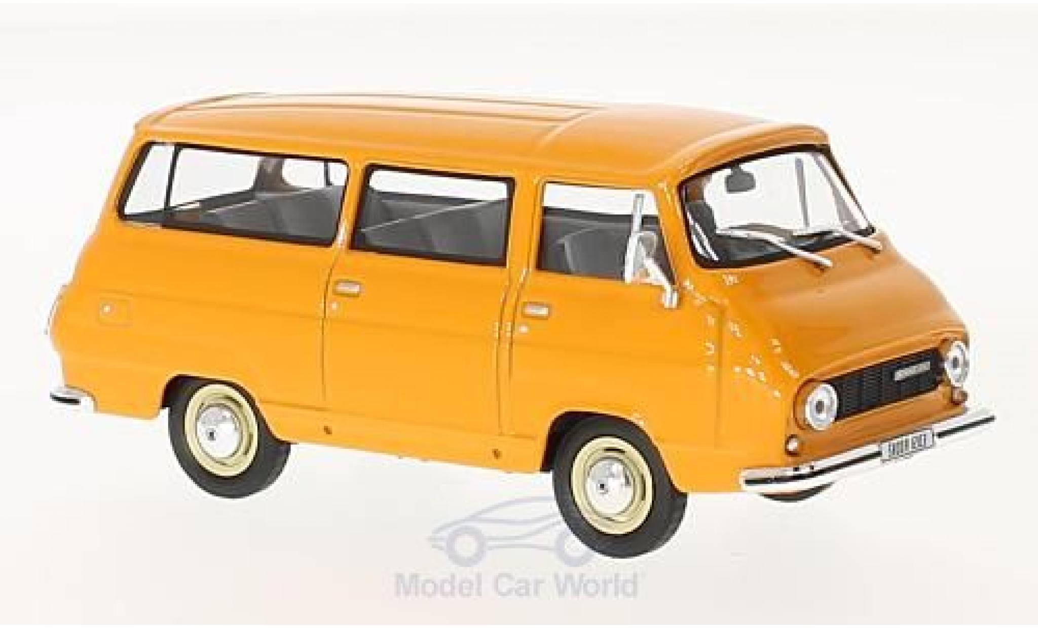 Skoda 1203 1/43 Abrex Mikrobus oranje 1974 modelauto