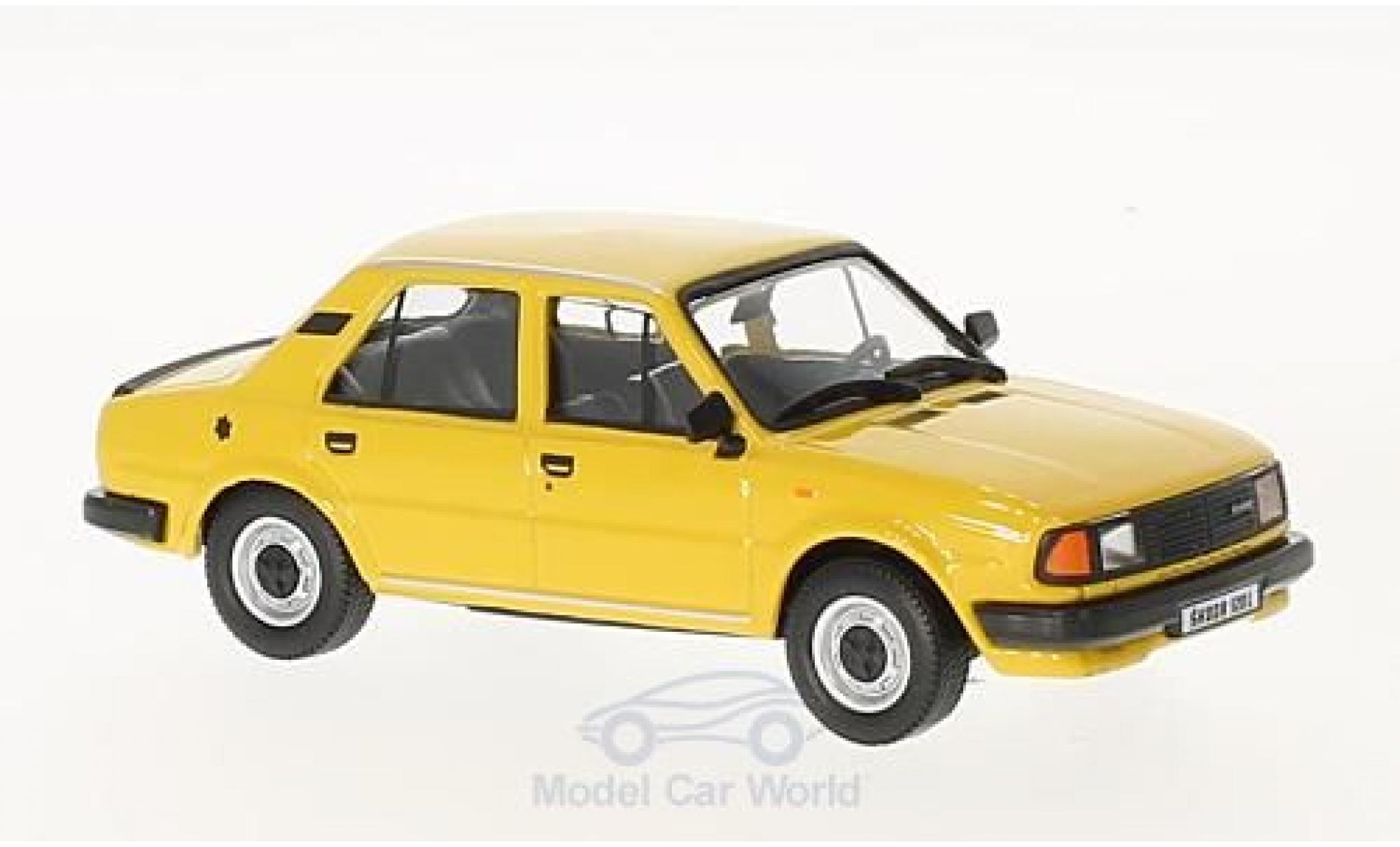 Skoda 120 1/43 Abrex L geel 1984 modelauto