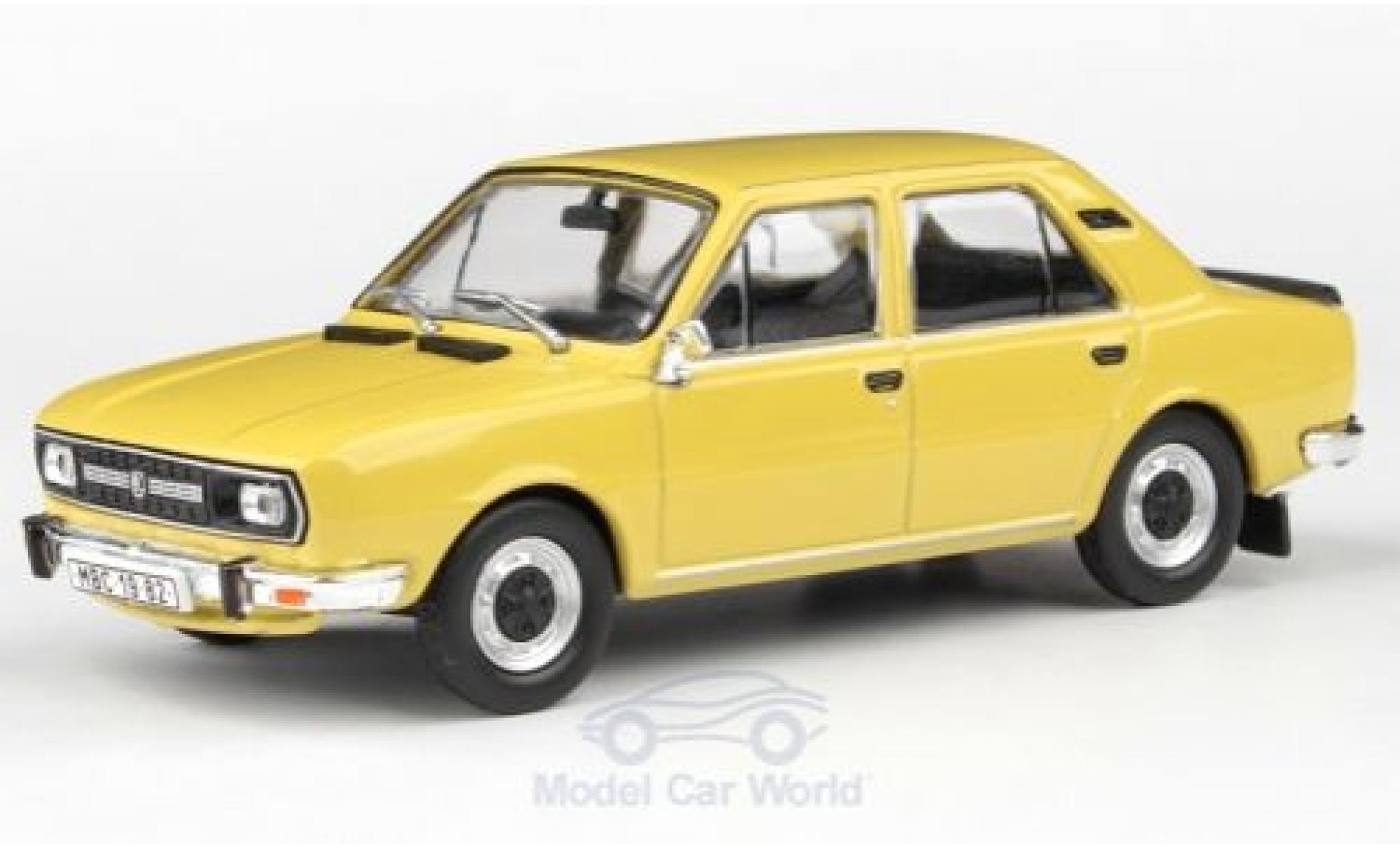 Skoda 120 1/43 Abrex L geel 1982 modelauto