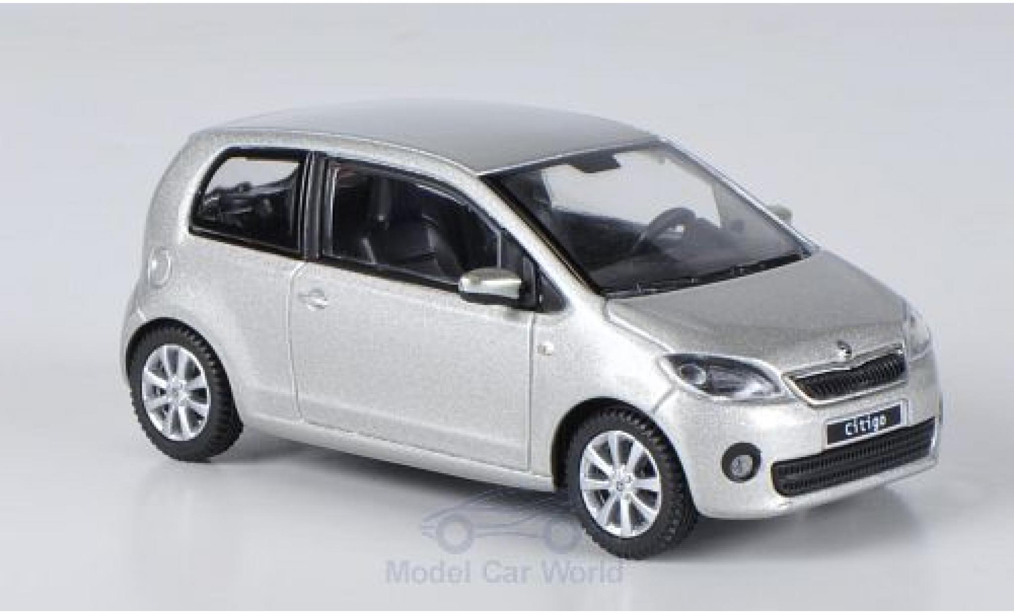 Skoda Citigo 1/43 Abrex metallic grijs 2012 3-T&uuml;rer modelauto