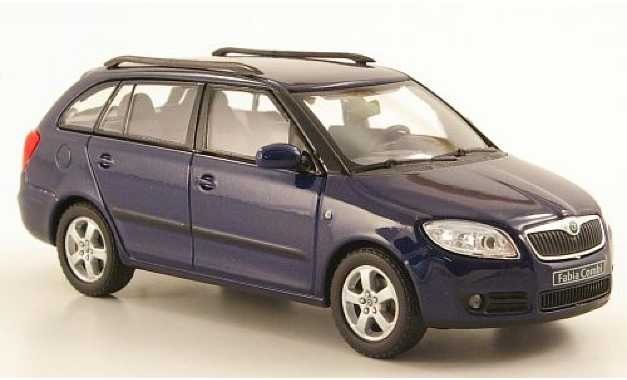 Skoda Fabia 1/43 Abrex II Combi metallic blauw modelauto