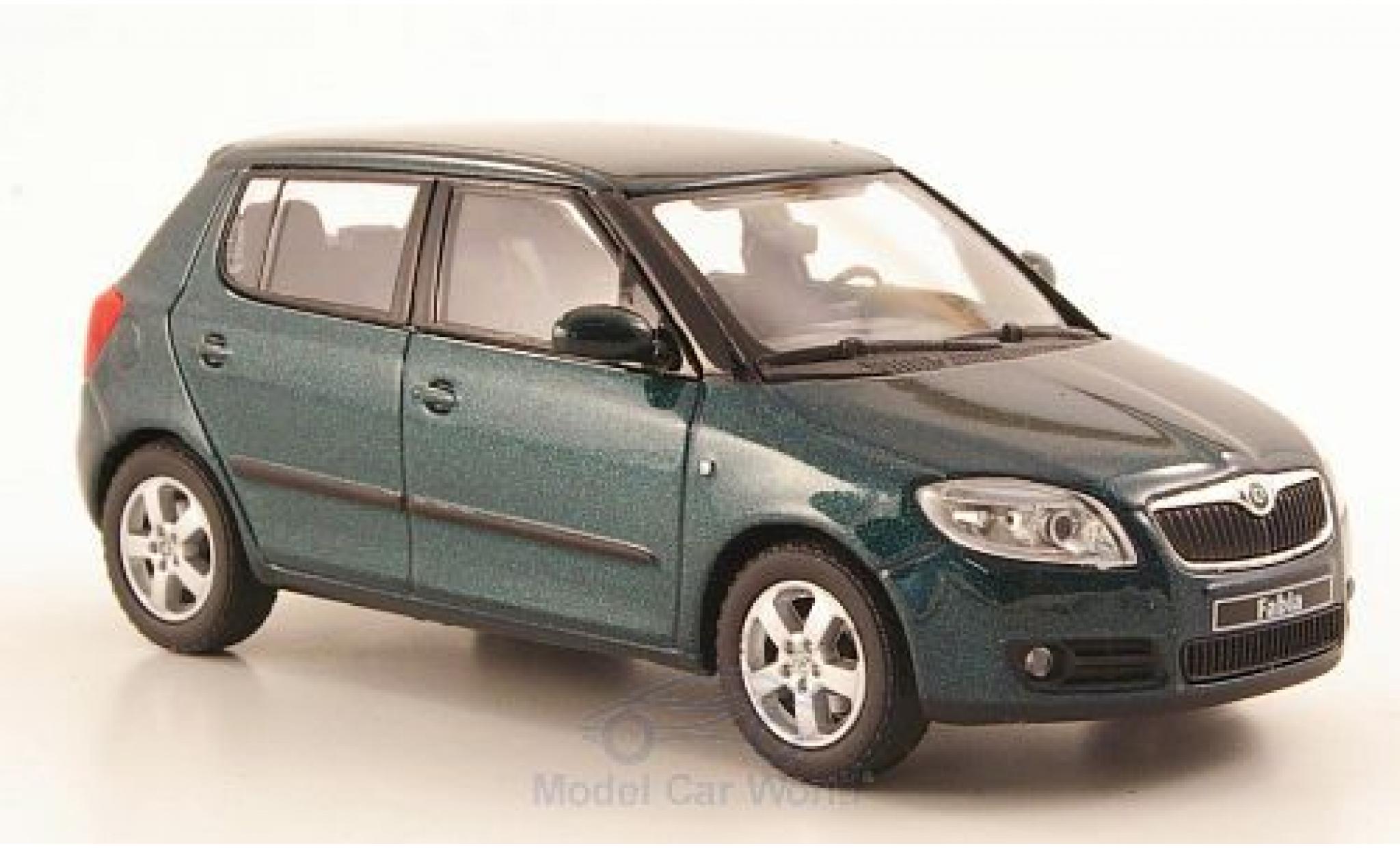 Skoda Fabia 1/43 Abrex II metallic groen 2006 modelauto
