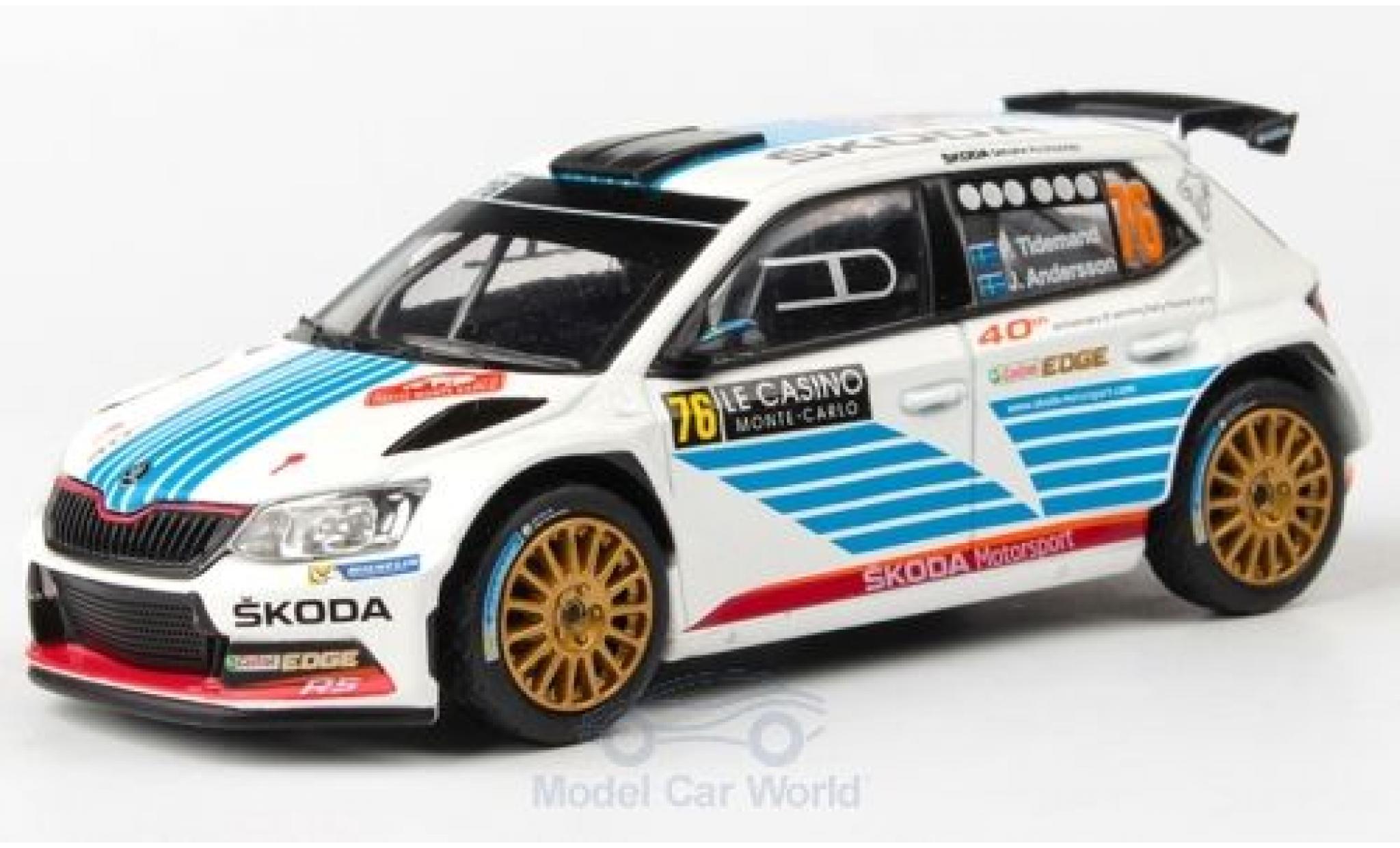 Skoda Fabia 1/43 Abrex III R5 No.76 Rallye WM Rallye Monte Carlo 2017 P.Tidemand/J.Andersson modelauto