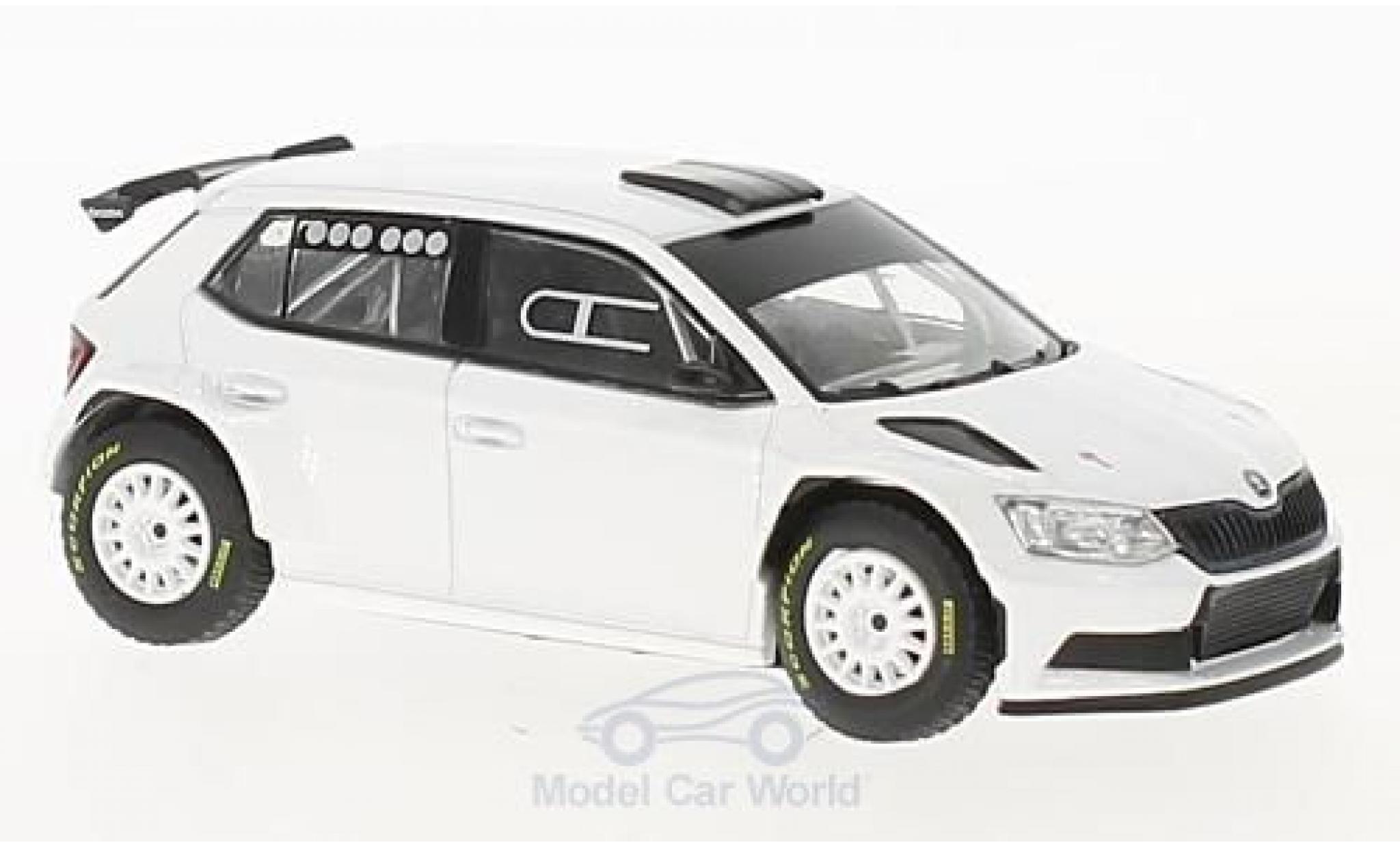 Skoda Fabia 1/43 Abrex III R5 wit 2015 Gravel modelauto