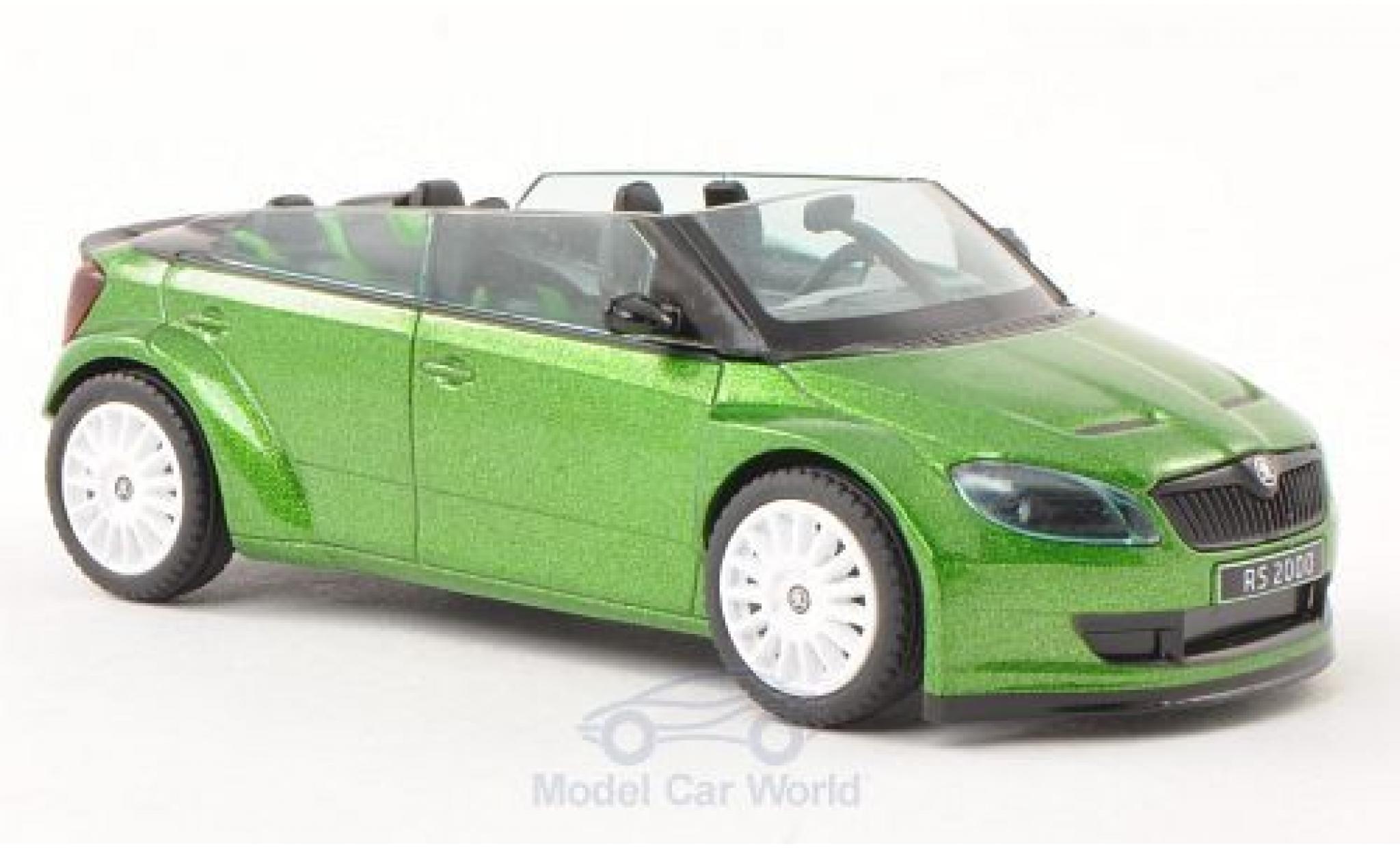 Skoda Fabia 1/43 Abrex RS2000 Concept Car mit witen Felgen metallic groen modelauto