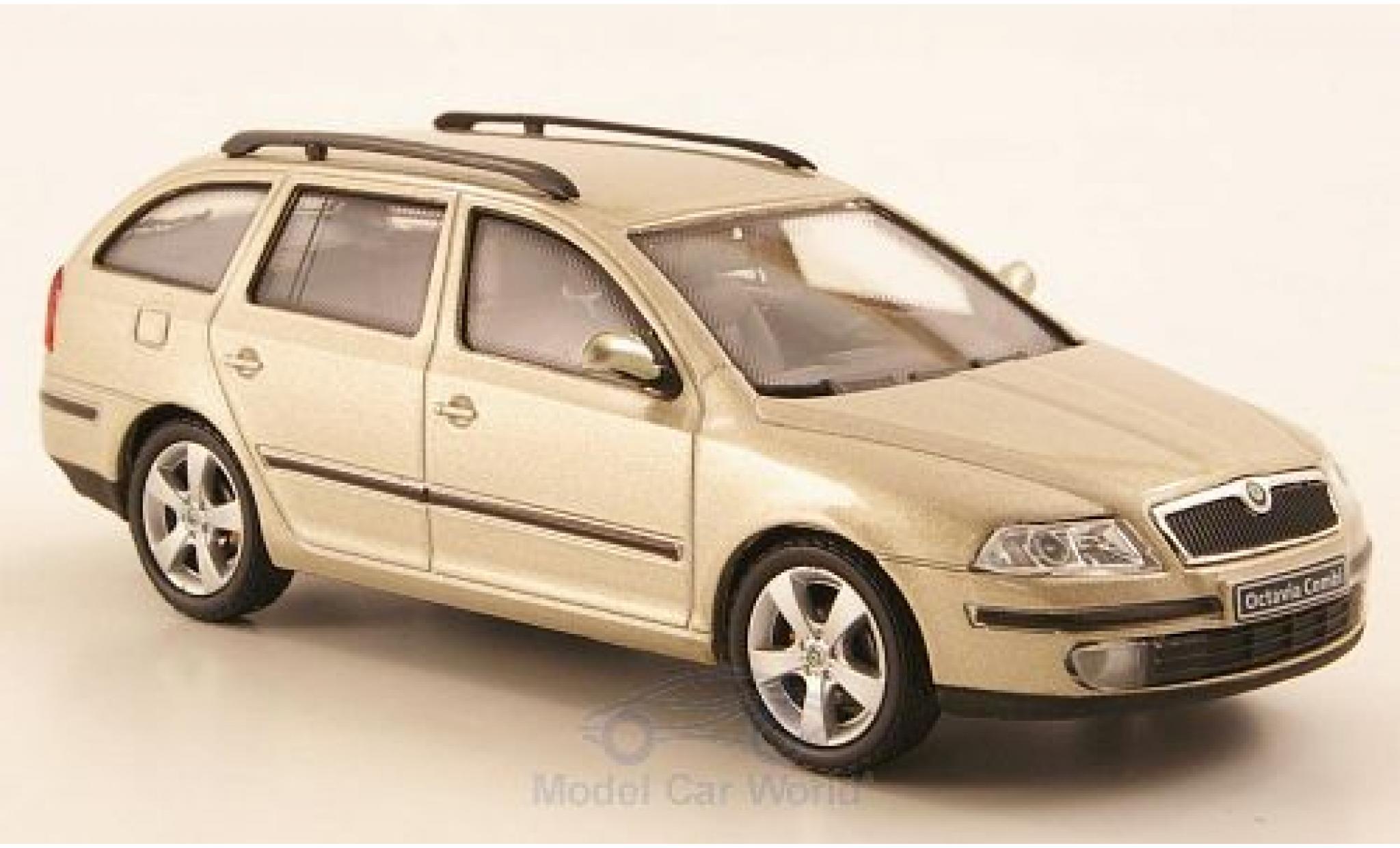 Skoda Octavia 1/43 Abrex Combi metallic beige 2004 modelauto