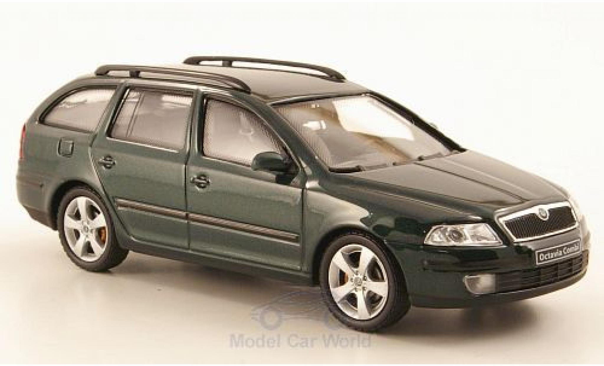 Skoda Octavia Combi 1/43 Abrex Combi metallic groen 2004 modelauto